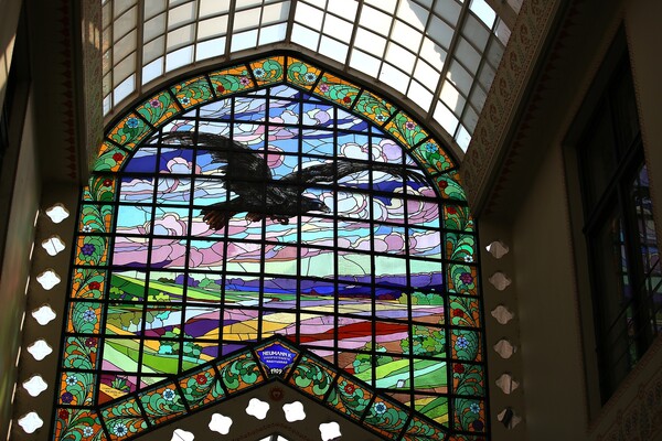 독수리 스테인드 글라스. 