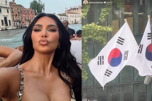 <b>킴 카다시안</b>, 한국 방문 중 광복절 <b>태극기</b> 인증샷..."역시 김 씨?"